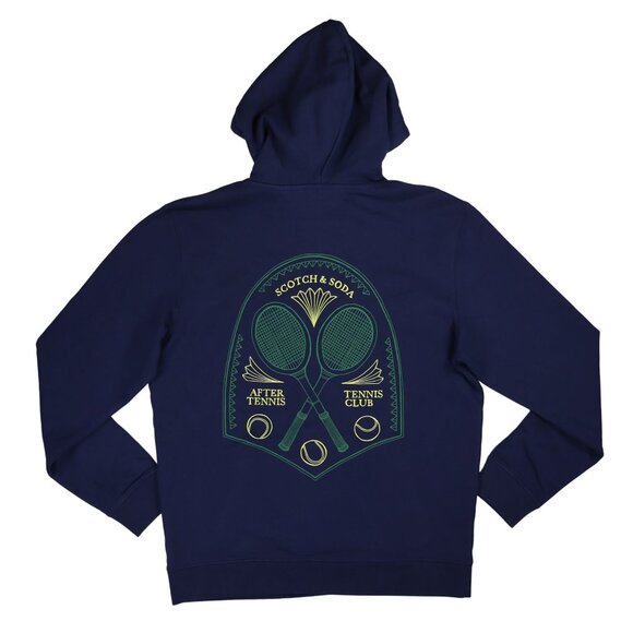 Scotch & Soda Tennis Club Pullover Hoodie w/Kangaroo Pocket Men's Sweatshirt NWT - Picture 3 of 3